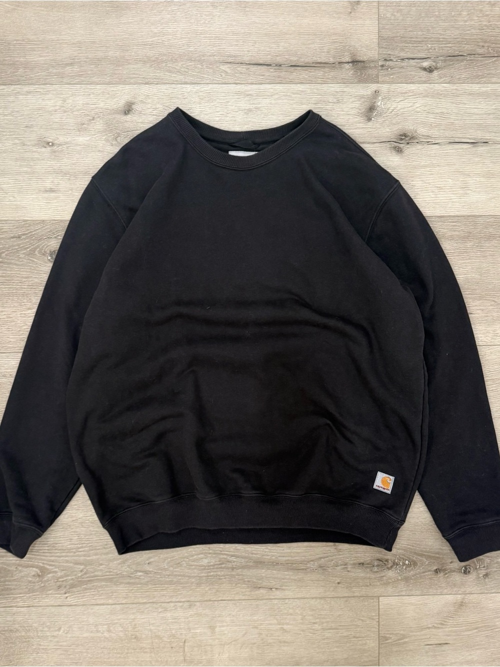 Carhartt Black Crewneck Sweatshirt Pullover Loose Fit, Size Large